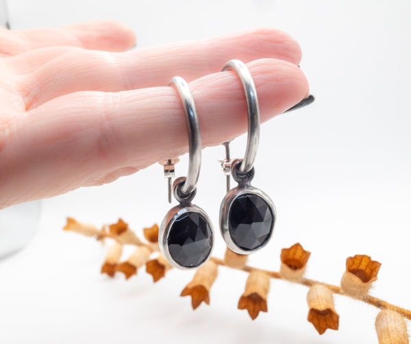 χειροποιητα ασημενια σκουλαρικια με πετρα