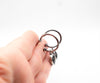 Silver hoop earrings with Black Spinel