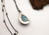 Handmade silver necklace with Labradorite