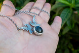 Handmade silver necklace with Labradorite