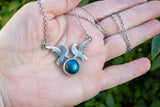 Handmade silver necklace with Labradorite