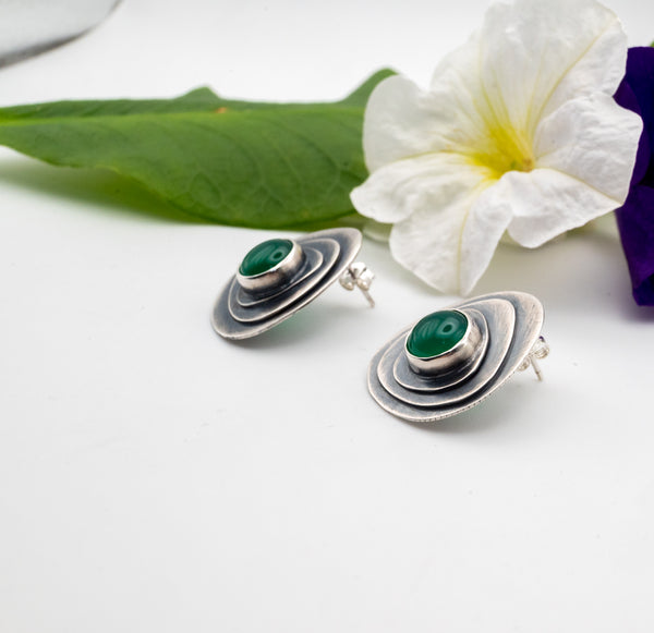 καρφωτα ασημενια σκουλαρικια με πολυτιμες πετρες