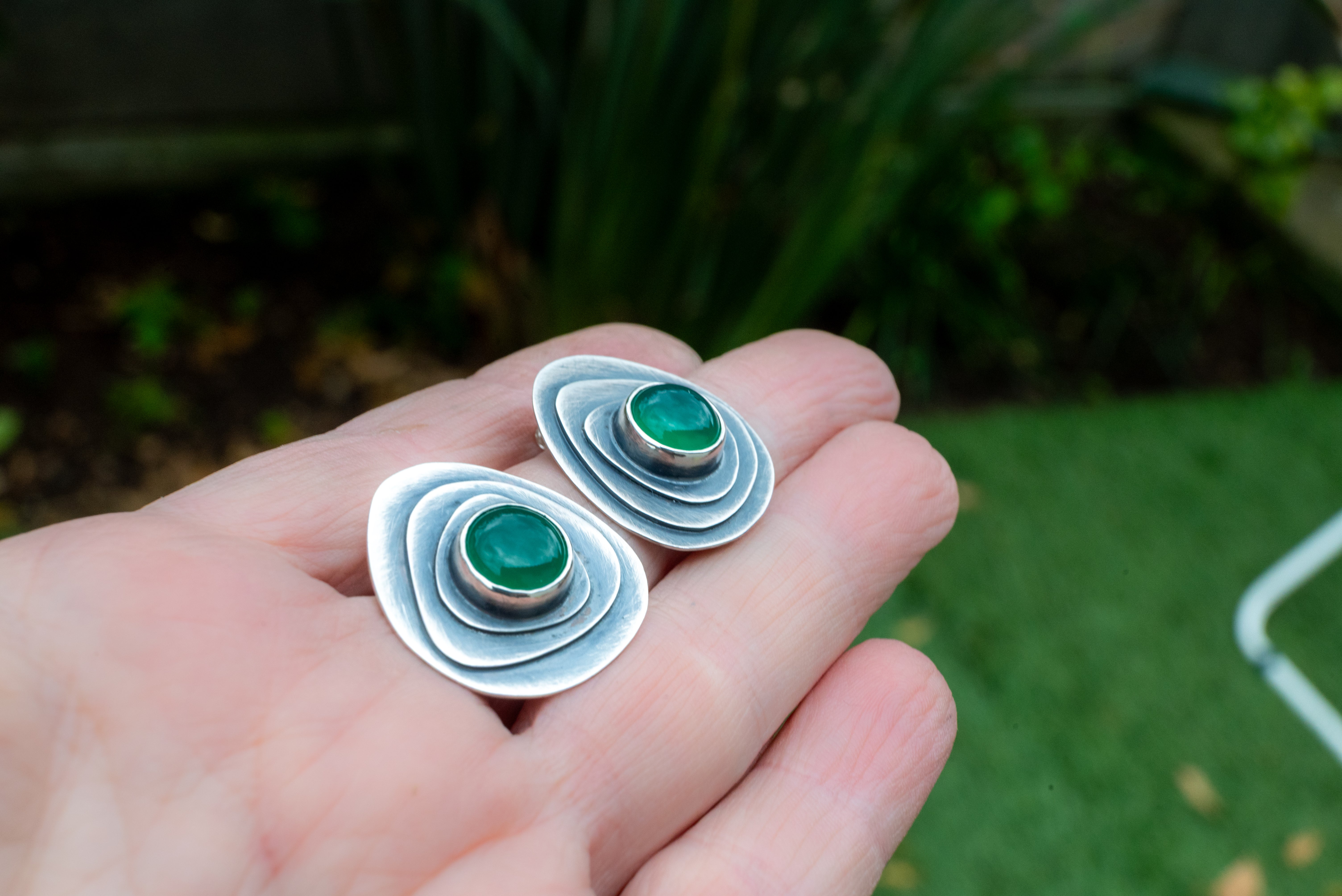 κοσμηματα με ασημι καιι πρασινη πετρα