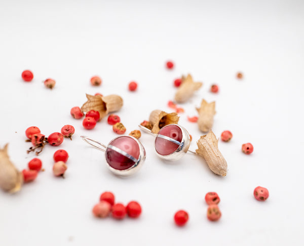 boho chic σκουλαρικια ασημένια χειροποιητα