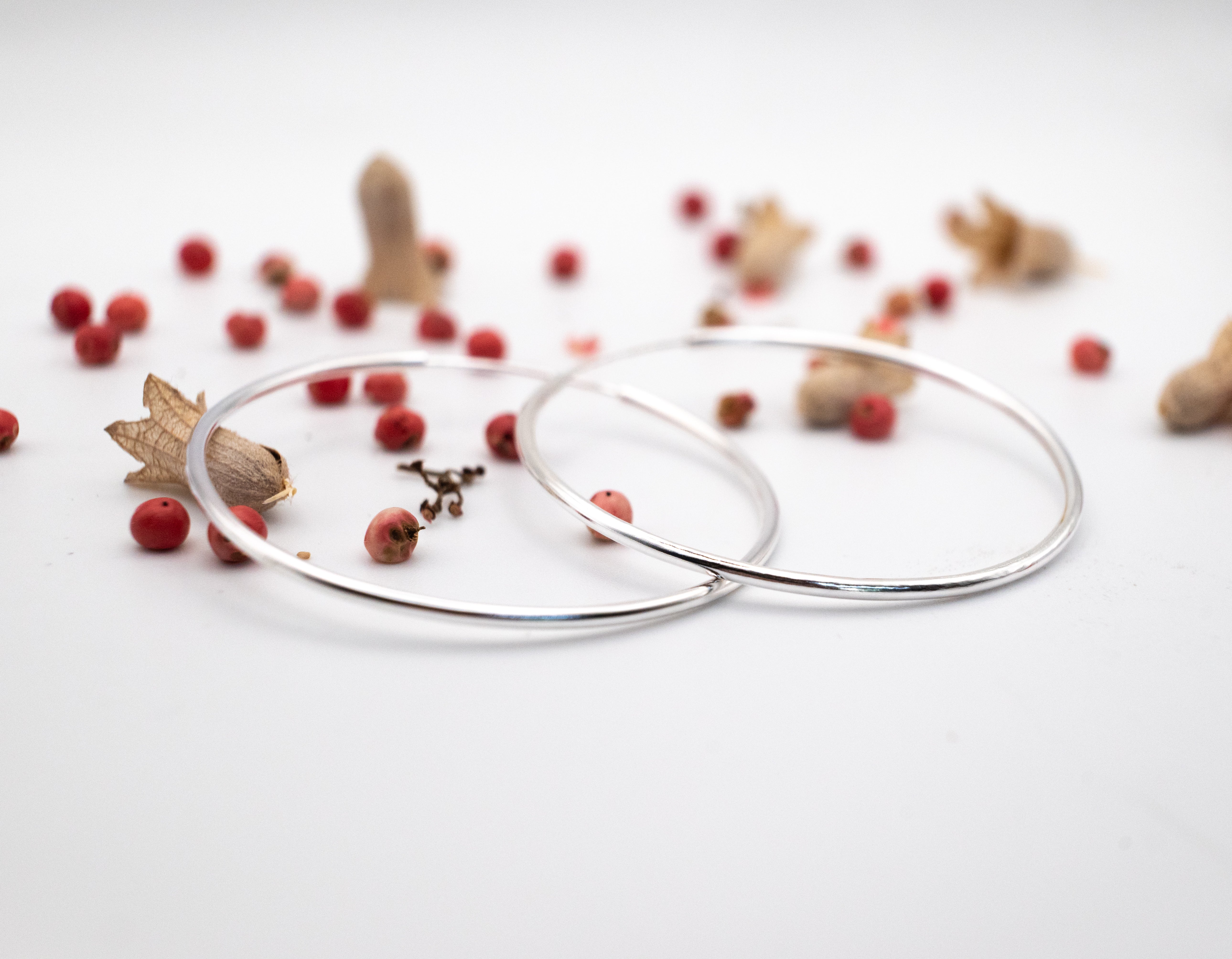 κρικοι ασημενιοι χειροποιητοι 55χλ