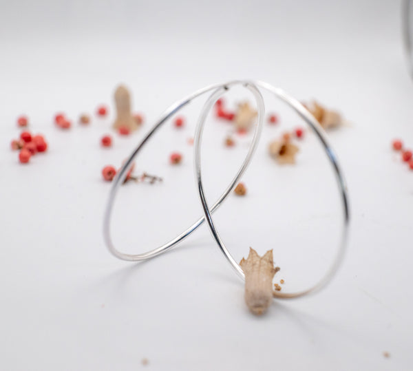 σκουλαρικια κυκλοι μεγαλοι ασημενιοι