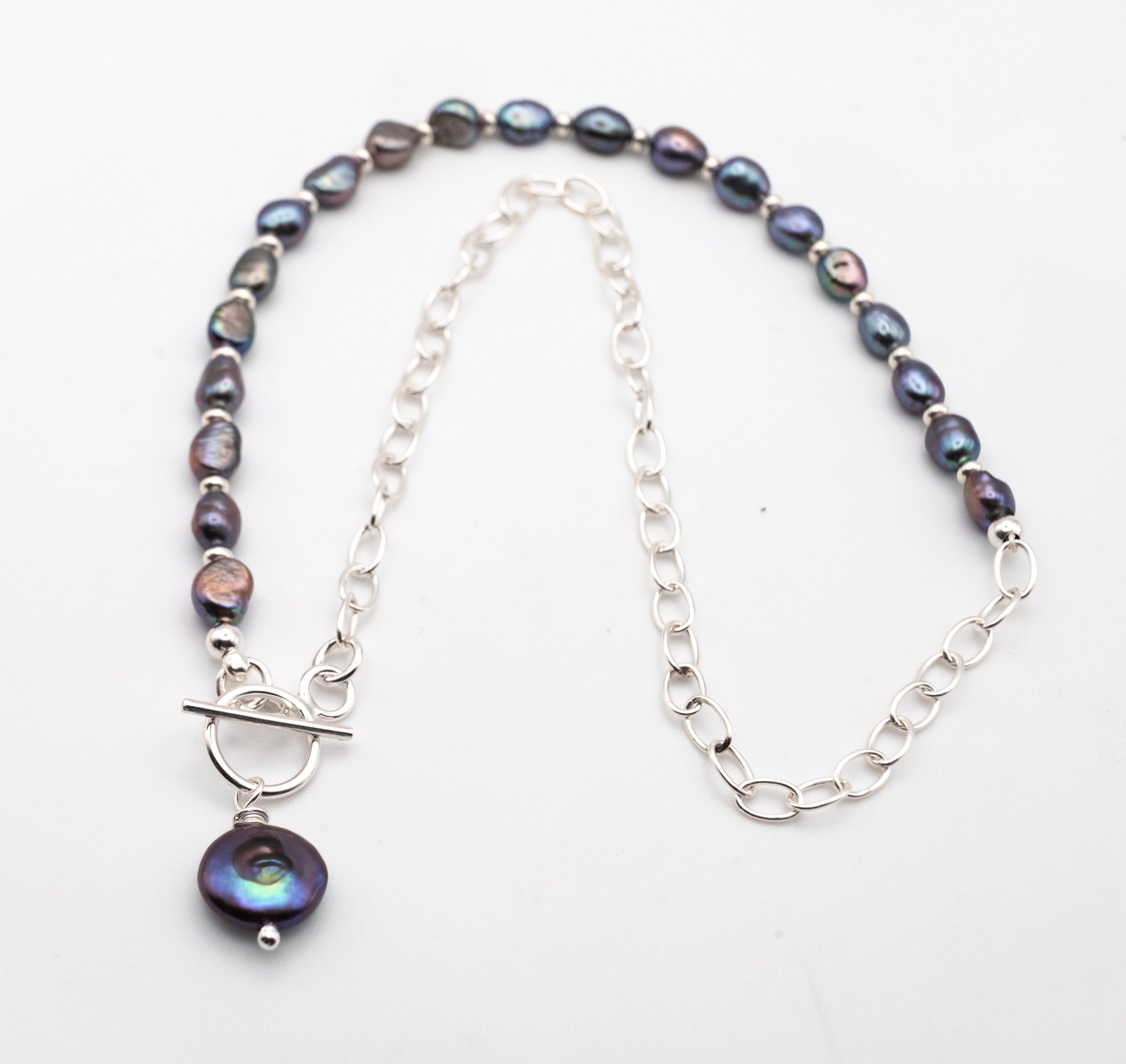 χειροποίητο μοντέρνο κολιέ από ασήμι 925