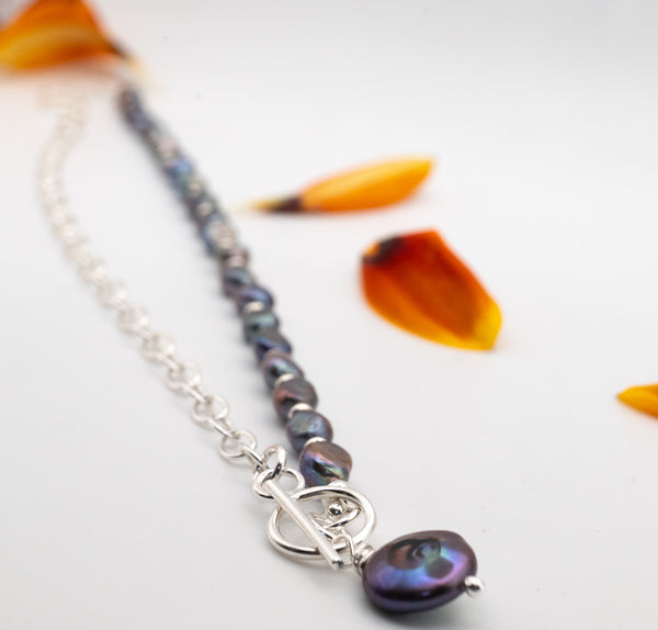 ασημένιο κολιέ με ημιπολύτιμες πέτρες