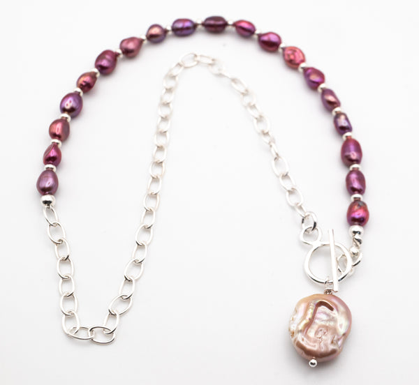 κολιε με μαργαριταρια και ασημι