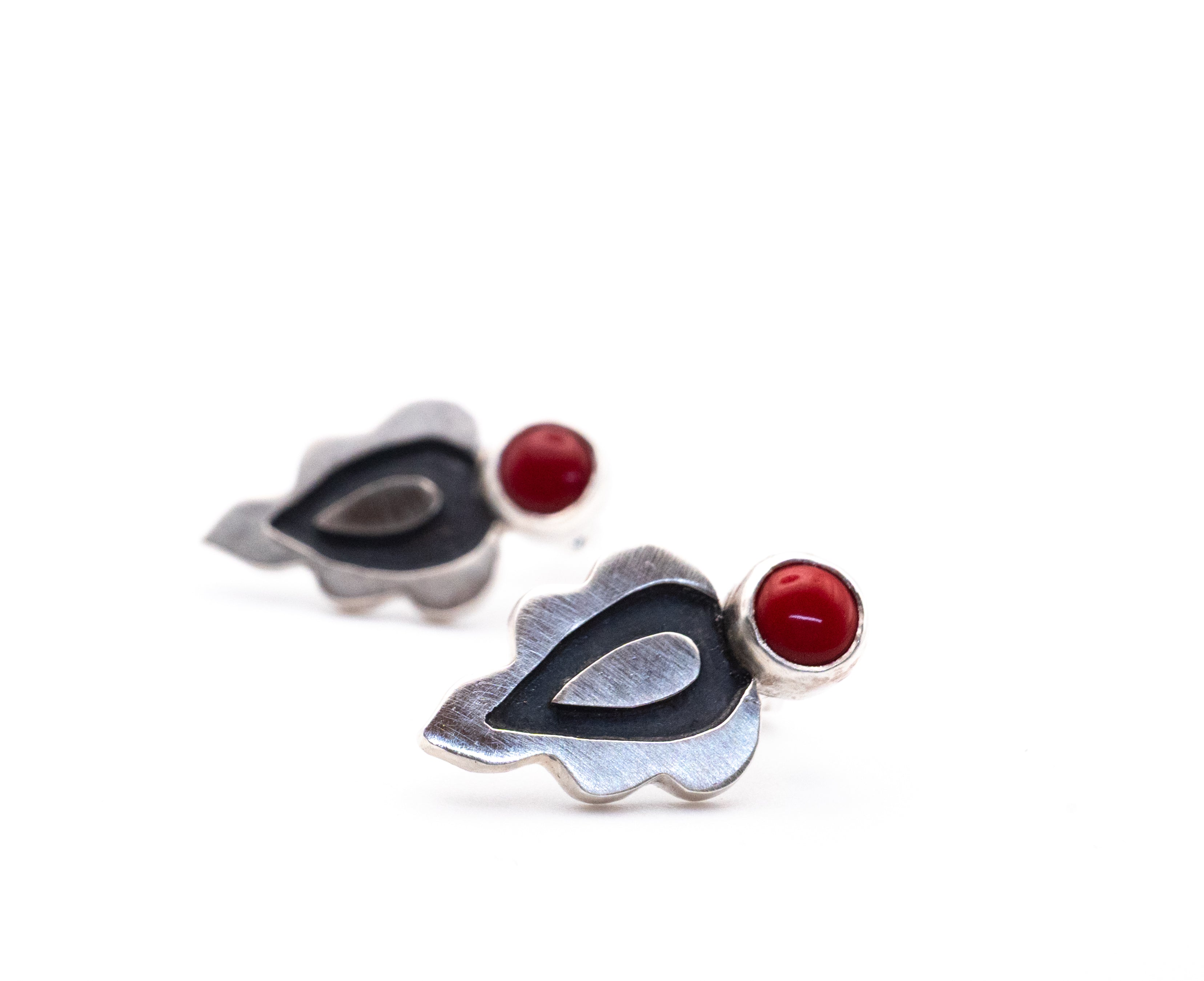 ασημενια boho σκουλαρικια καρφωτα
