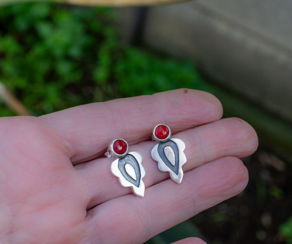 σκουλαρικια καρφακια χειροποιητα με πετρες