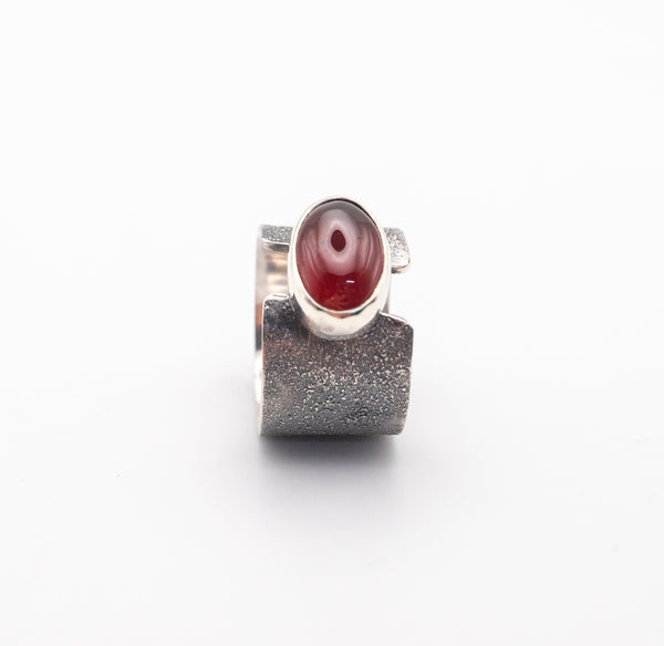 ασημενιο δαχτυλιδι με γρανατη πετρα 