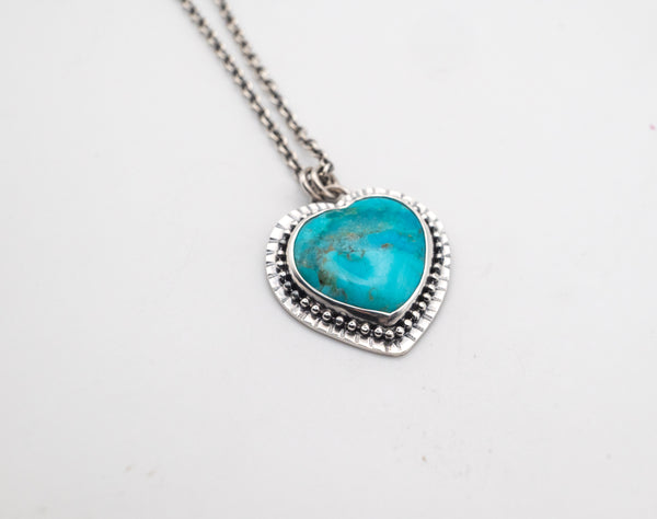 Boho chic κολιέ με τουρκουάζ σε σχήμα καρδιάς