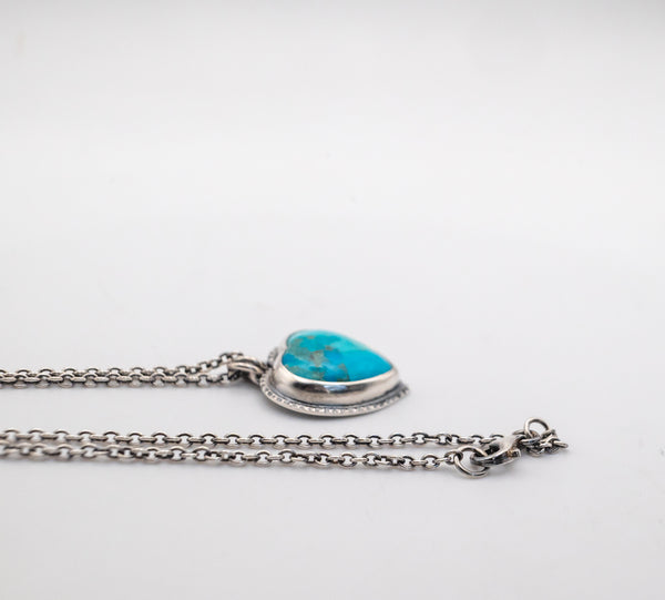 ασημενιο χειροποιητο κολιε mohave τουρκουαζ