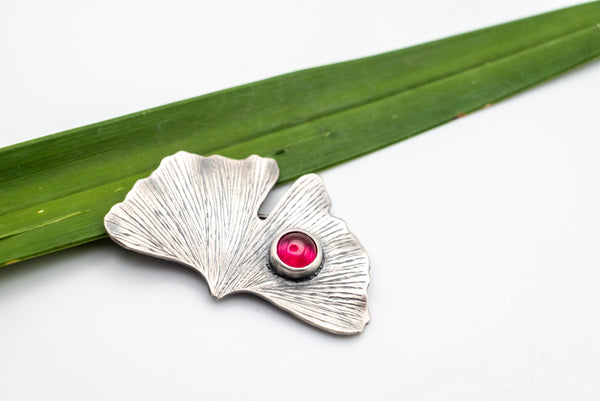 καρφιτσα λουλουδι ασημενια χειροποιητη