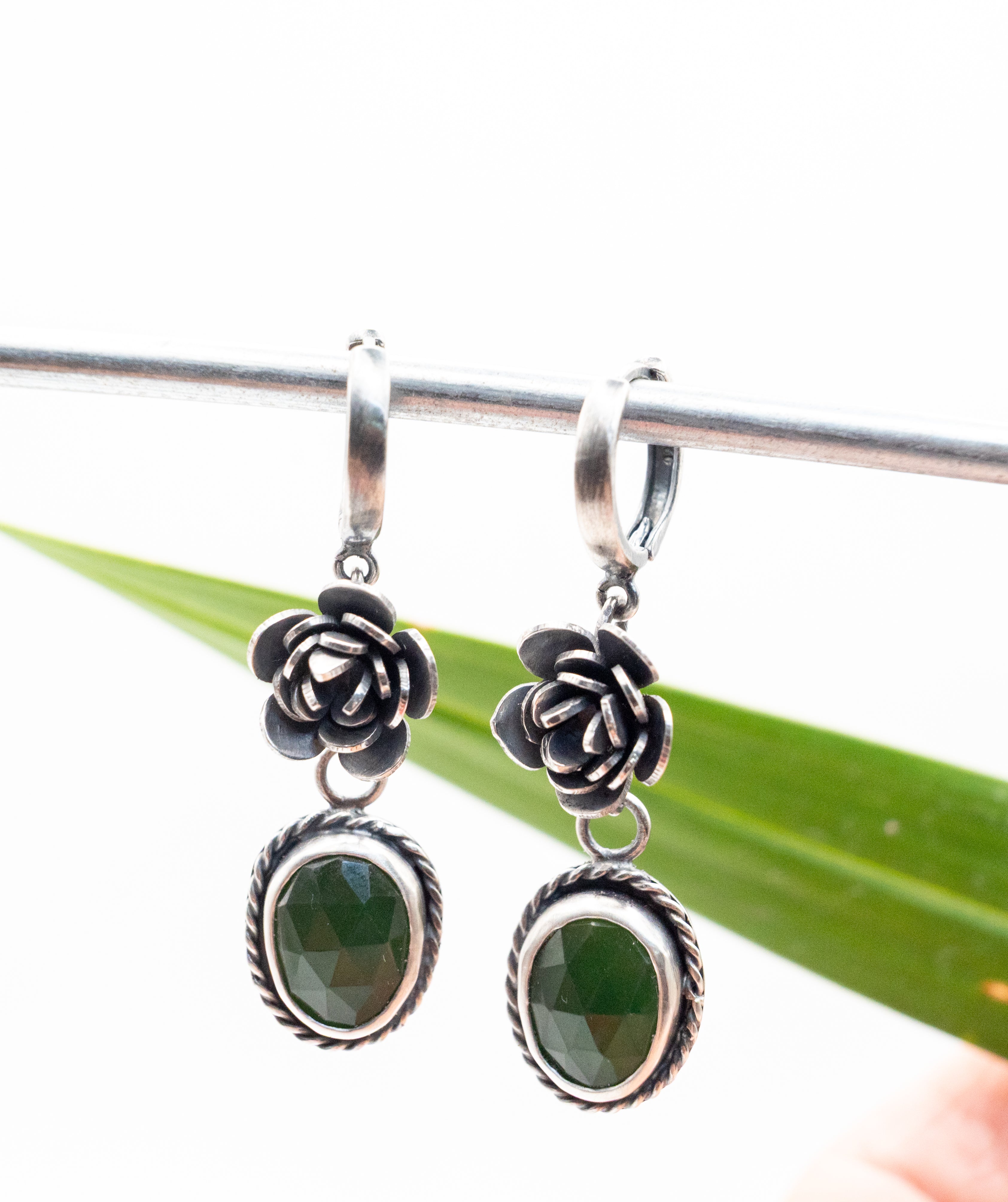 κρεμαστα ασημενια σκουλαρικια με πετρα δωρο για γυναικα