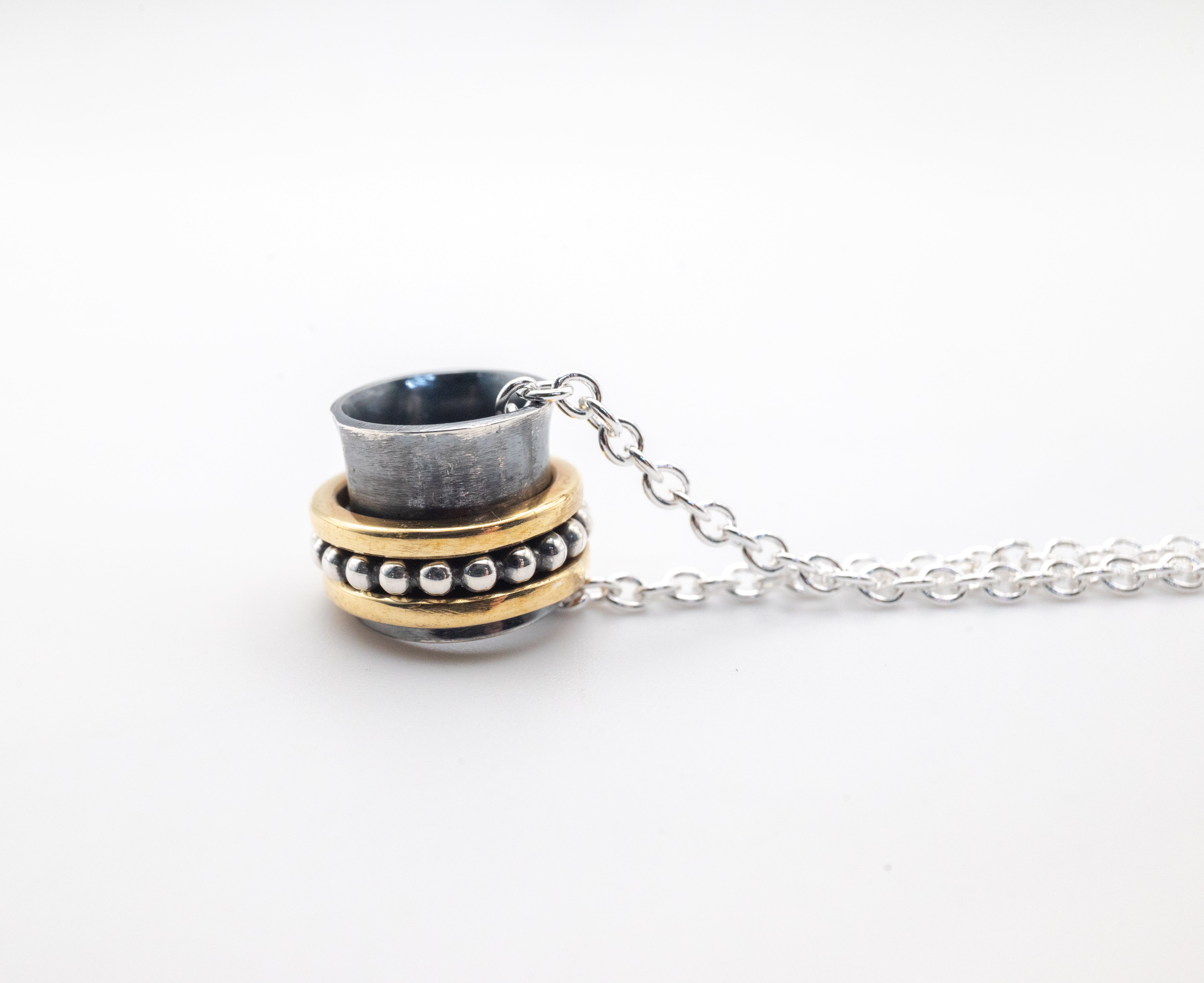 spinning κολιε με ασημενια αλυσιδα για αντρες και γυναικες