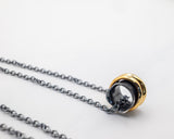Χειροποίητο κολιέ spinner σε ασήμι 925 και ορείχαλκο