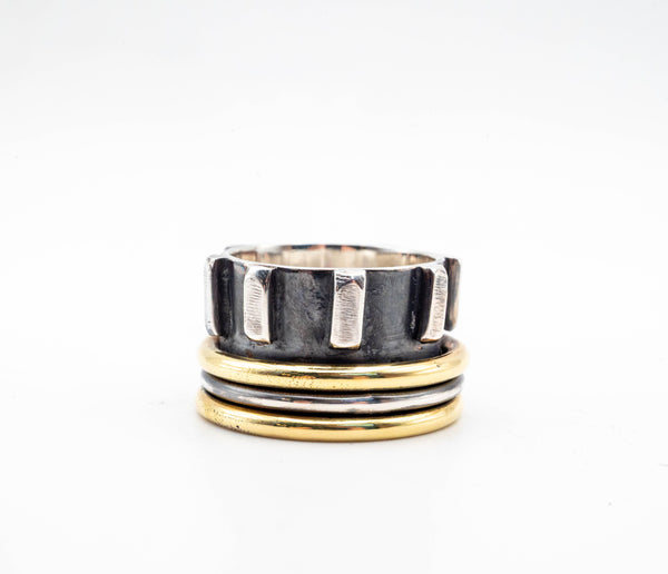 δαχτυλιδι απο ασημι και ορειχαλκο spinner