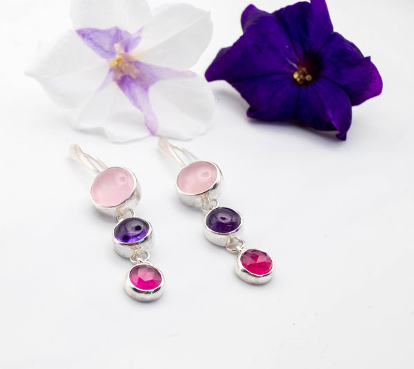 σκουλαρικια απο ασημι με ζαφειρι