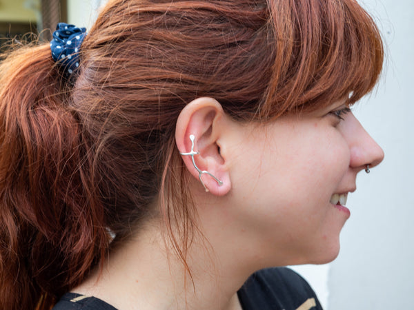 ear cuff ασημενιο χειροποίητο