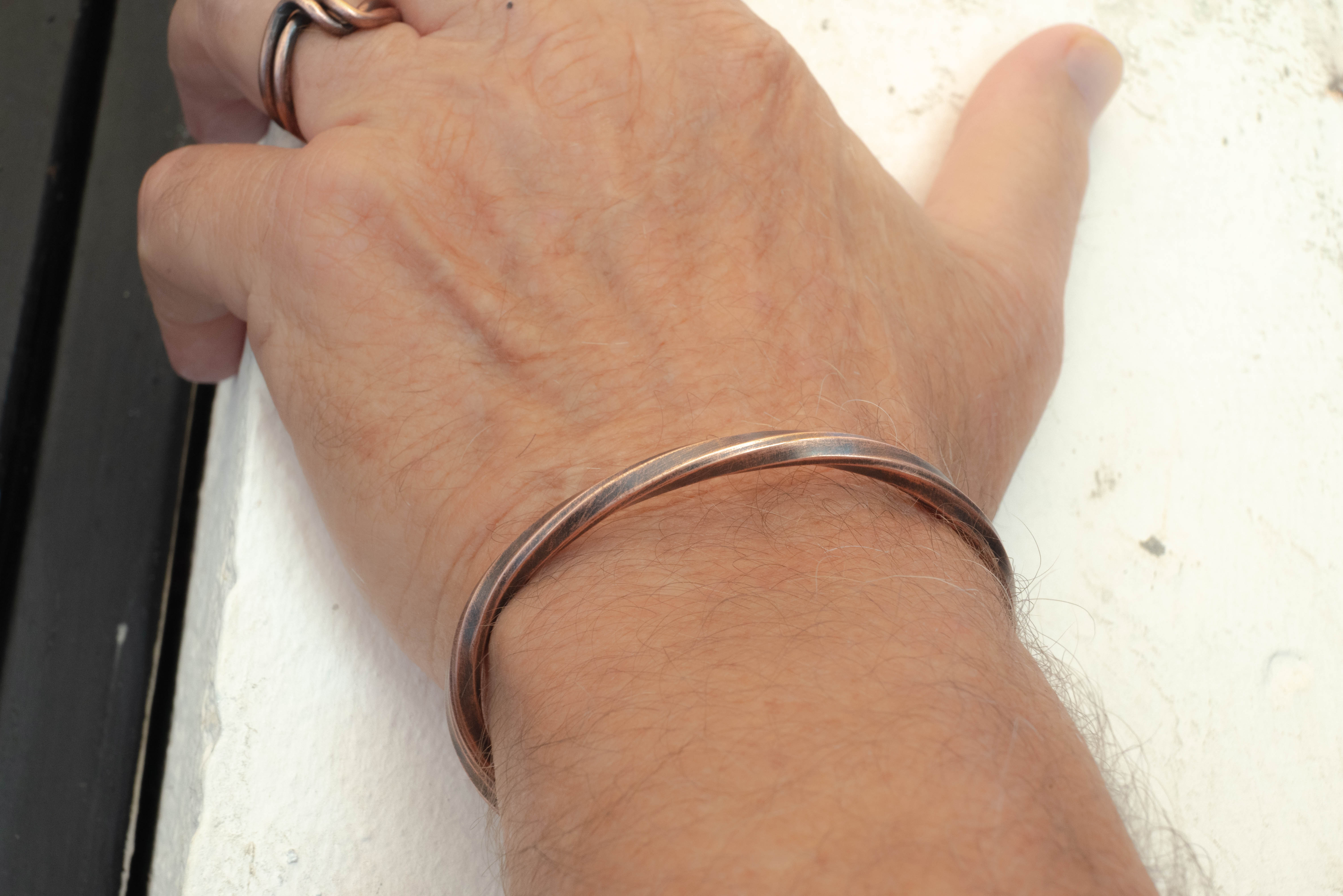 ανδρικα μοντερνα βραχιολια απο χαλκο και ασημι χειροποιητα