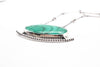 Necklace with Malachite and Handmade Silver Chain