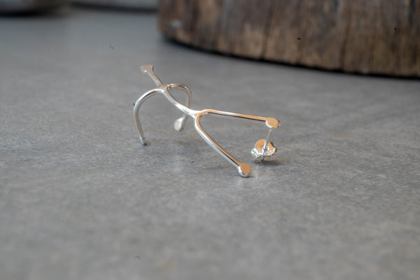 ροκ σκουλαρίκι cuff ασημένιο μεγάλο