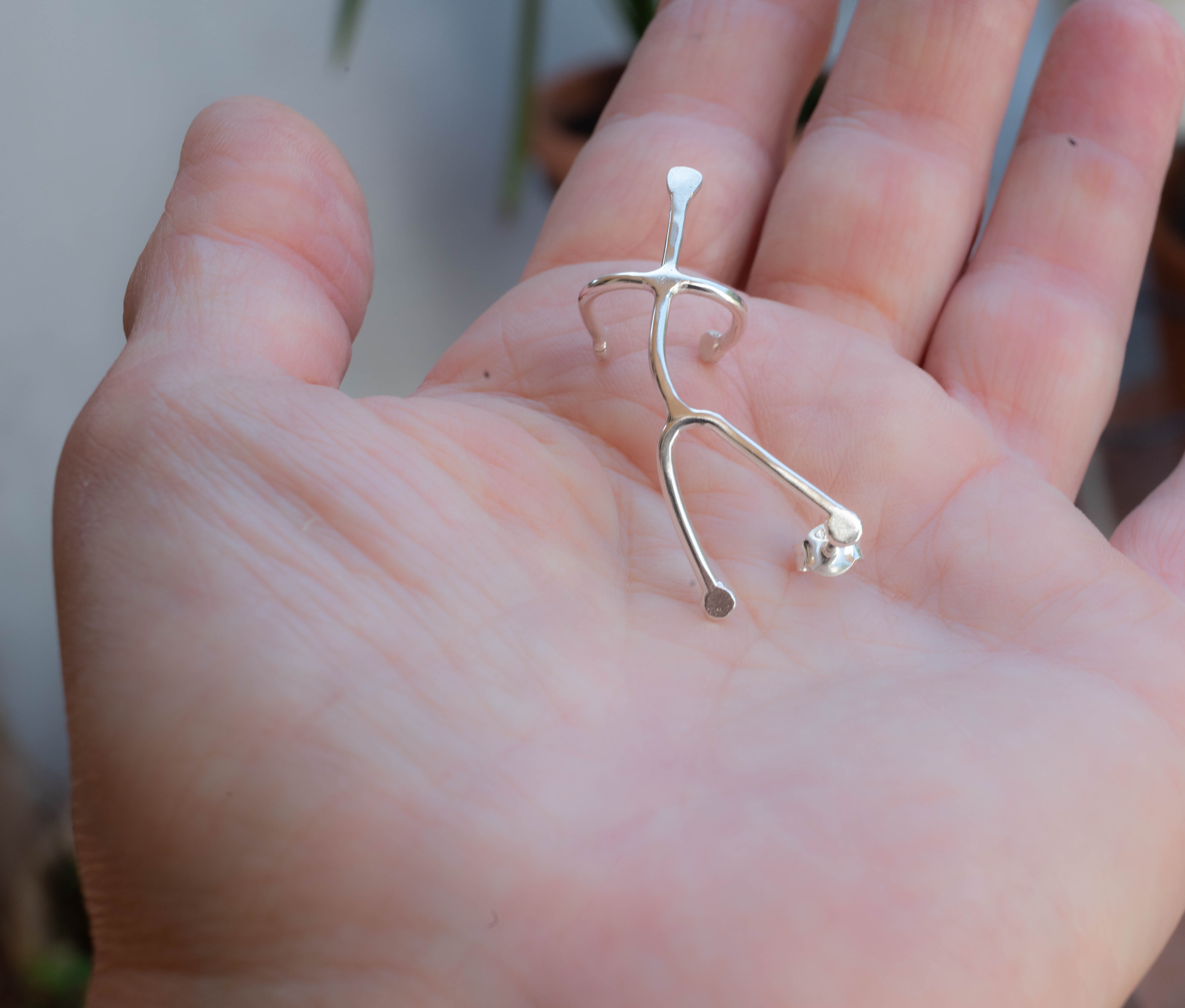 μονσδικό χειροποίητο ασημένιο ear cuff