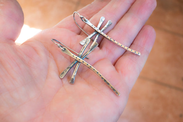 Μακριά Σκουλαρίκια με Λιβελούλα από Ασήμι 925