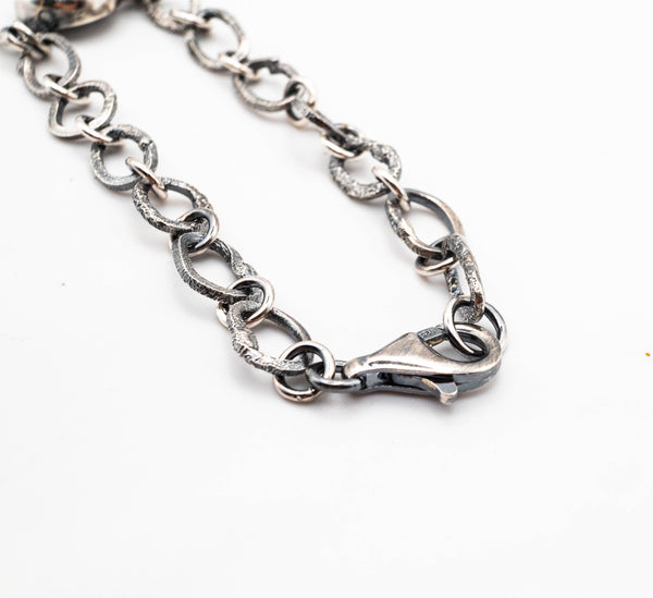 Βραχιόλι με Λαμπραδορίτη σε ασήμι 925 – Χειροποίητο, σε μποέμ στυλ