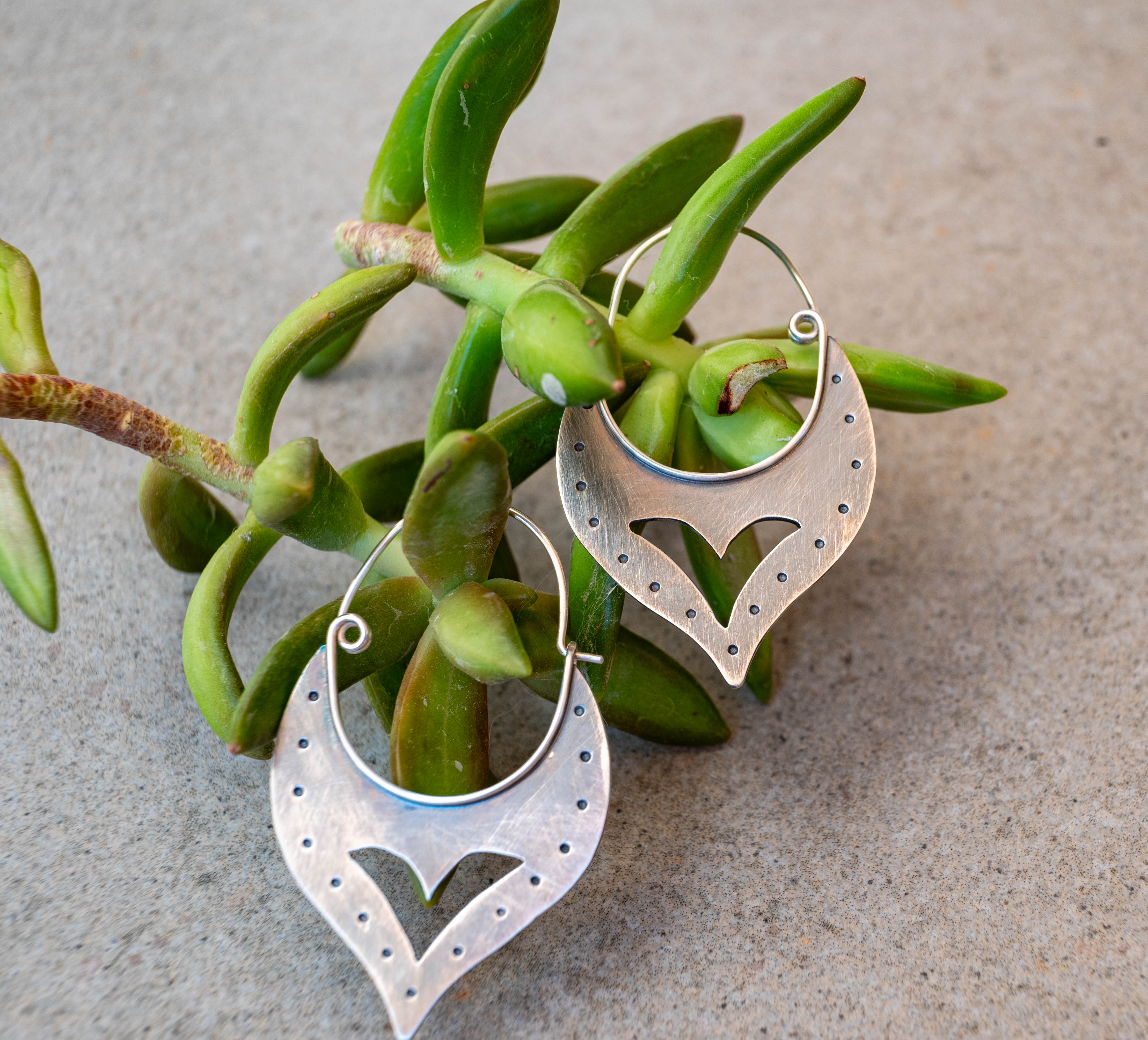 Ασημένια Rustic σκουλαρίκια