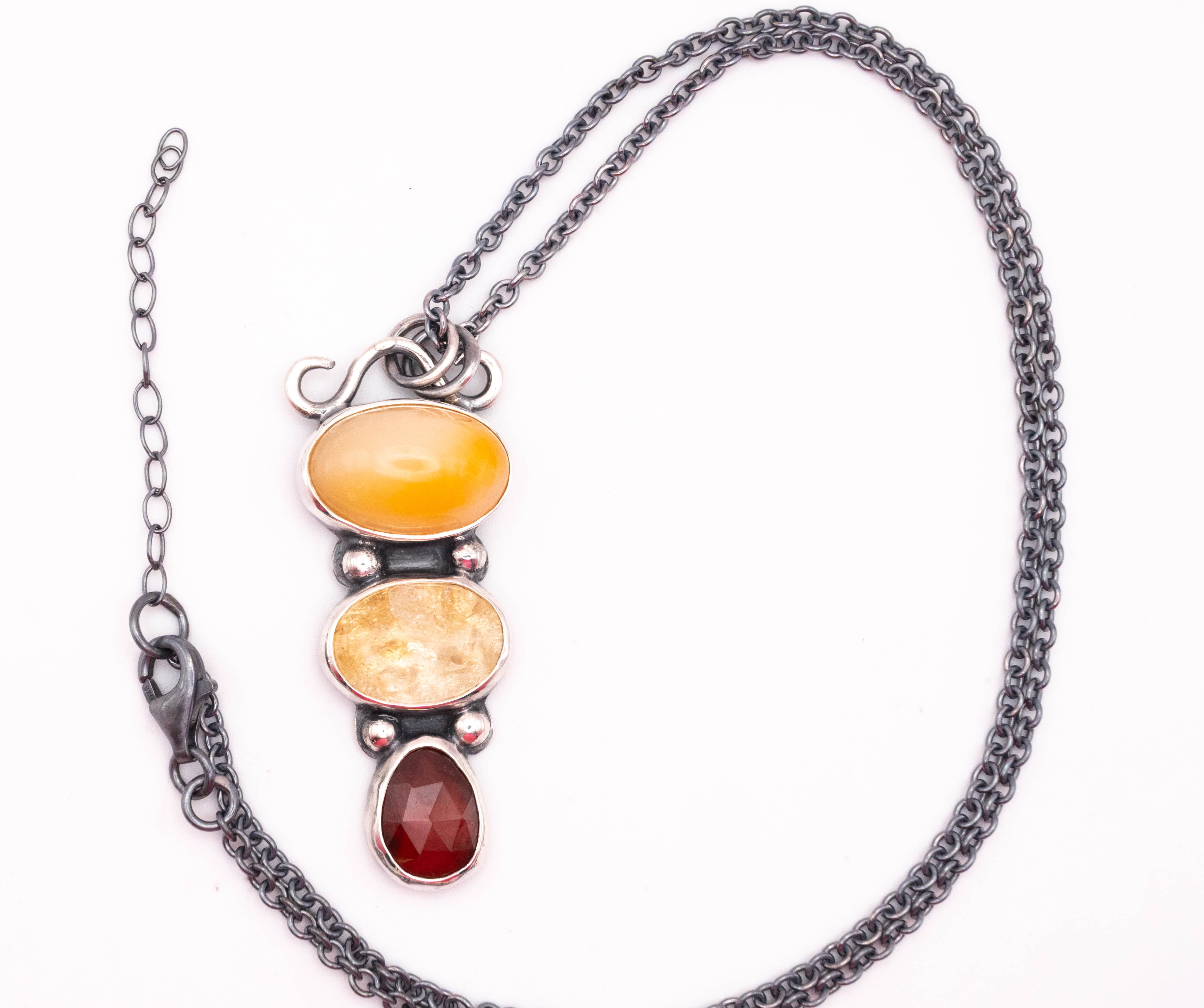 boho ασημενια κολιε