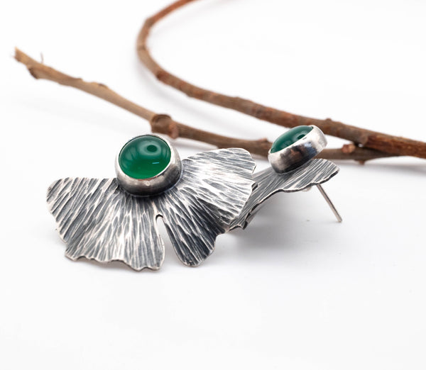 κοσμήματα φύση φύλλο ginkgo ασήμι