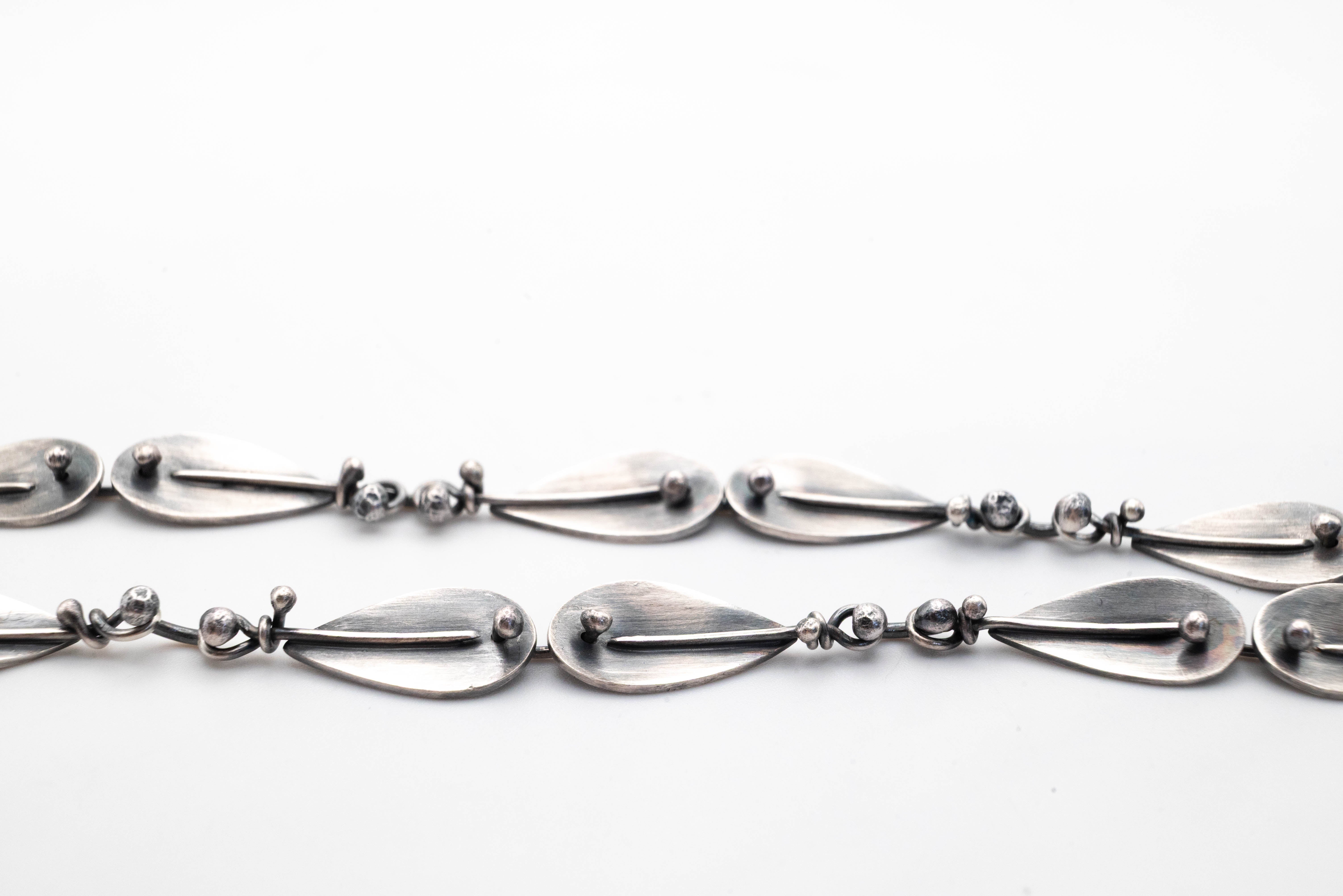 χειροποίητο ασημένιο κολιέ με οξείδωση