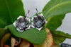 Silver flower earrings 