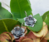 Silver flower earrings 