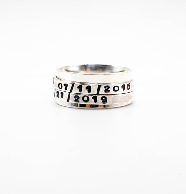 Δαχτυλίδι spinner από ασήμι 925 με δύο spinners και δυνατότητα προσωπικής χάραξης