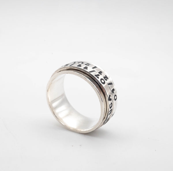 Δαχτυλίδι spinner από ασήμι 925 με δύο spinners και δυνατότητα προσωπικής χάραξης