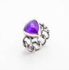 δαχτυλίδι ασημένιο με αμέθυστο