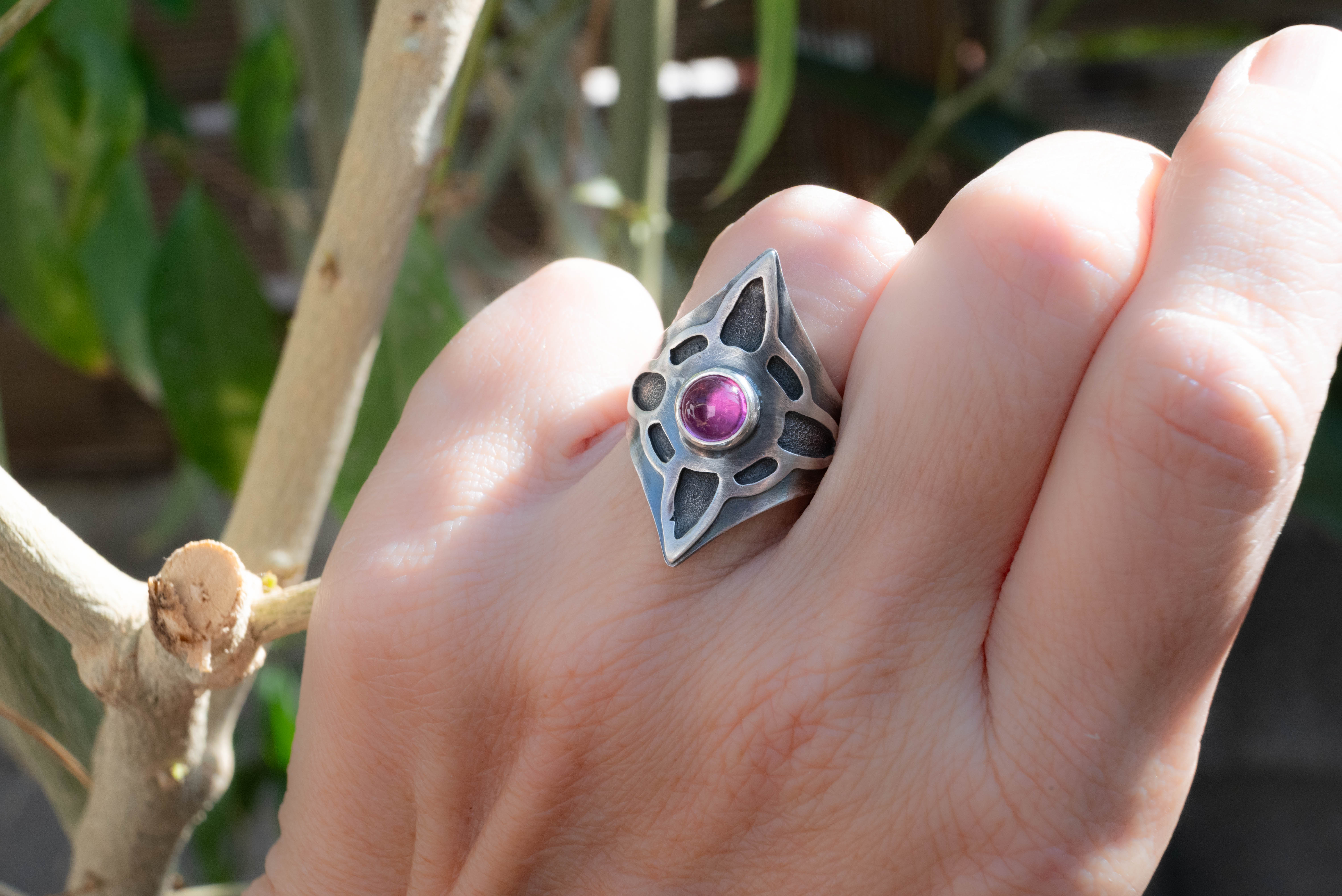 χειροποίητο δαχτυλίδι ασημί