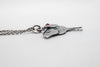 Moth Butterfly Necklace made of 925 silver with natural red Sapphire 6mm.