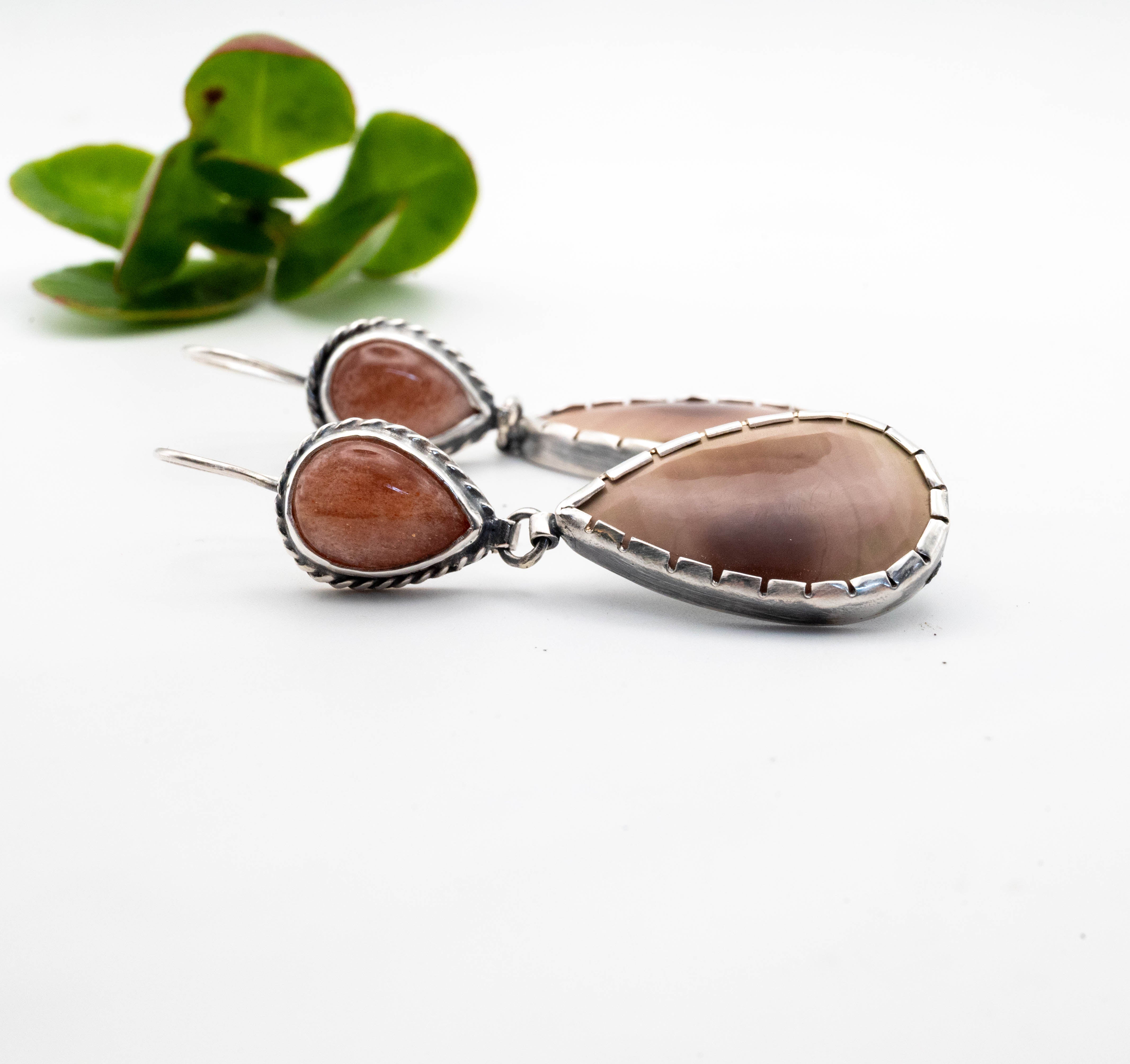 boho σκουλαρίκια με πέτρες