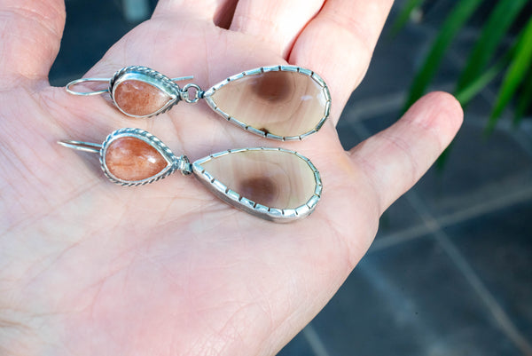 οξειδωμένα ασημένια σκουλαρίκια