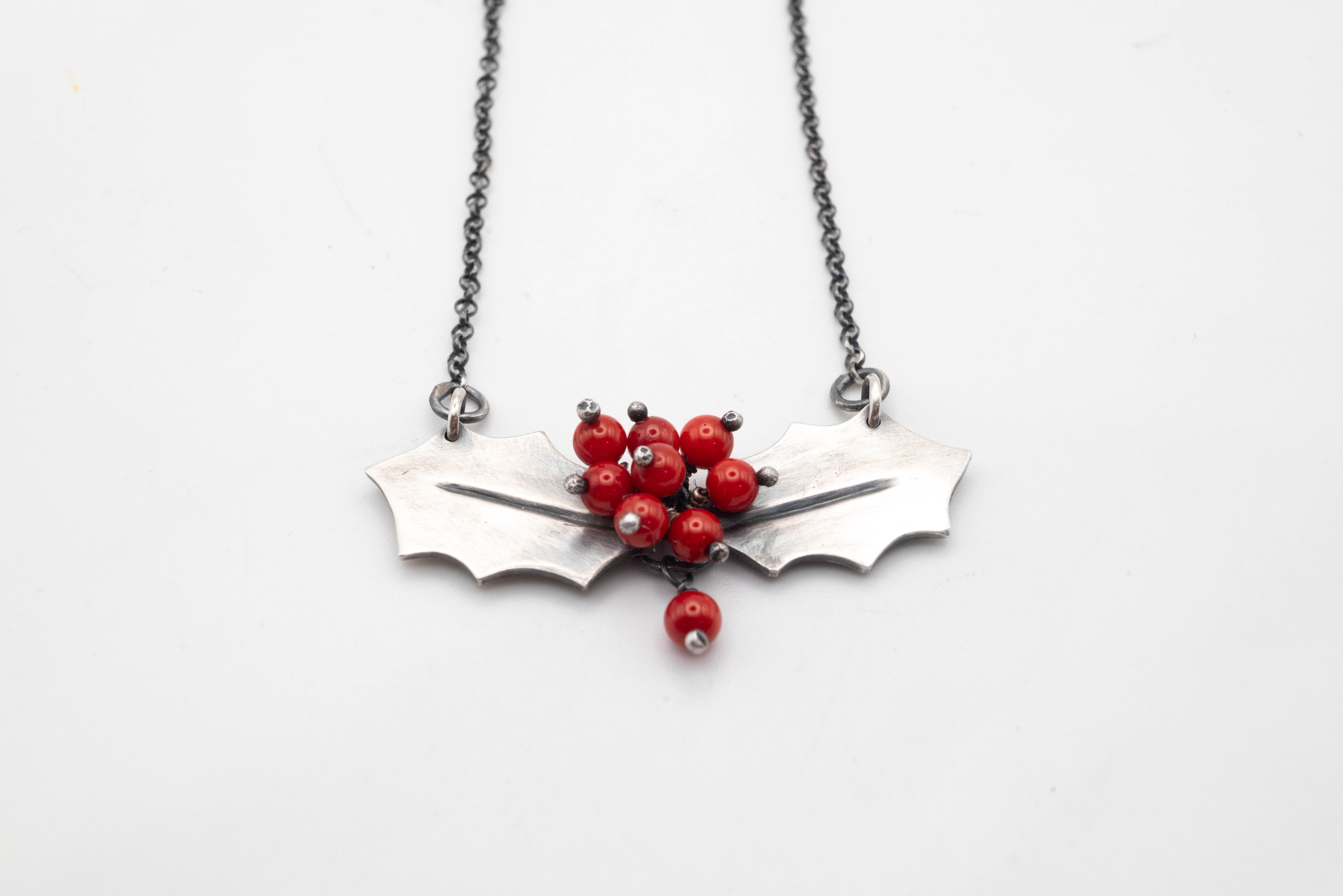  χριστουγεννιάτικο χειροποίητο boho κολιέ