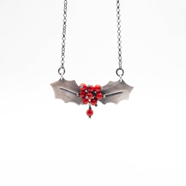 χριστουγεννιάτικο γούρι λαιμού κολιέ με πετρες απο ασημι 925 