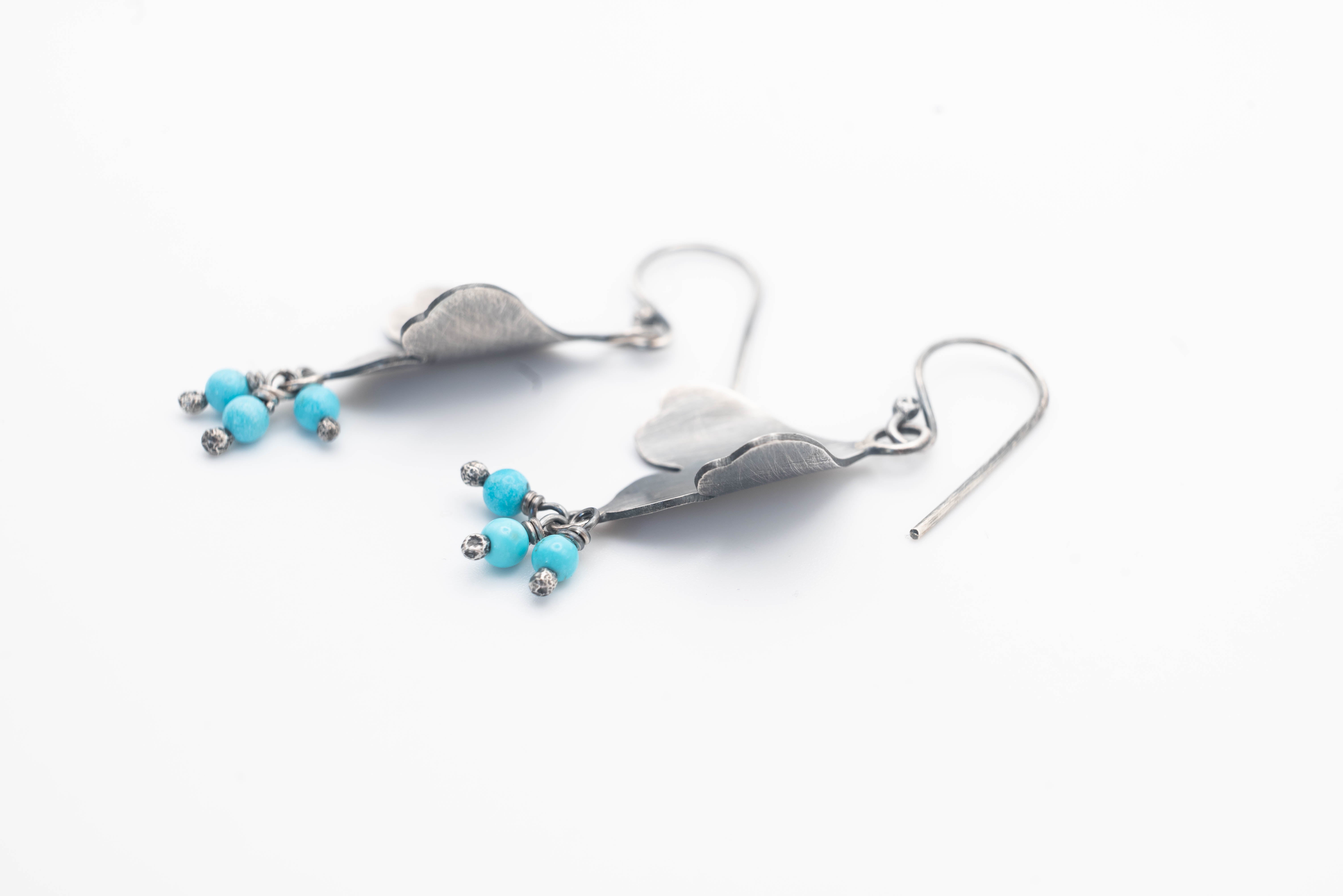 Ασημένια κρεμαστά σκουλαρίκια με Τουρκουάζ