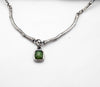 δώρο για γυναίκα ασημένιο κολιέ με πράσινη τουρμαλίνη