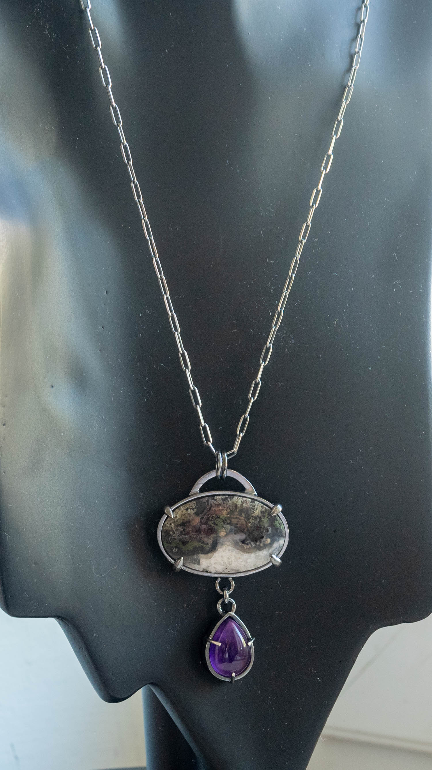 χειροποιητα ασημενια κολιε με πετρες