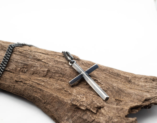 minimal greek jewelry silver cross